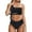 Black, variant on Womens One-Shoulder Bikinis Set Two Pieces Swimsuits Leopard Print Bathing Suits