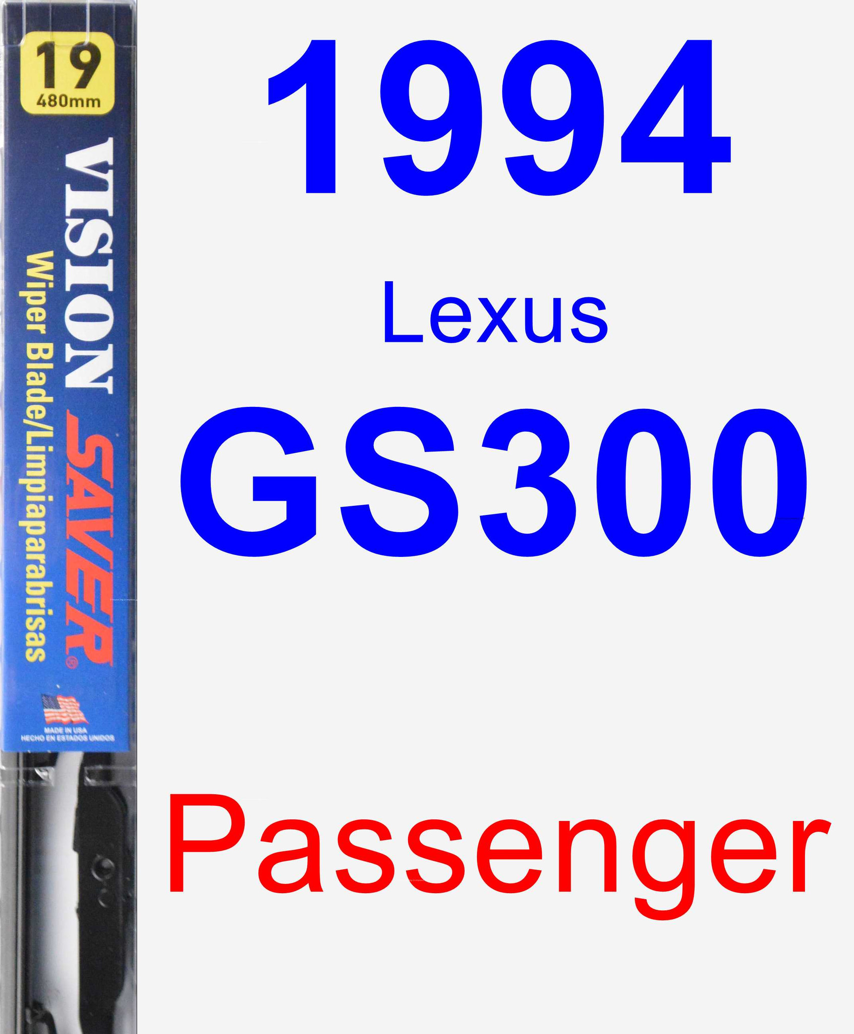 1994 Lexus GS300 Passenger Wiper Blade Vision Saver