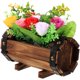 thumbnail image 1 of Flores artificiales Qiysamall en maceta de madera, decoración para bodas, flores artificiales en maceta., 1 of 6