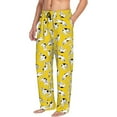 thumbnail image 3 of Mens Pajama Pants - Soft Sleep & Lounge Pants for Men, Artistic Cute Cartoon Cat Yellow Cuteness Casual PJ Bottoms Pants with Pockets, 3 of 5