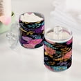 thumbnail image 4 of 4 Pack Bathroom Canisters Transparent Storage Jar for Cotton Ball, Swab, Floss Vibrant and Colorful Floral, 4 of 7