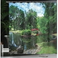 thumbnail image 4 of Ambesonne Nature Shower Curtain, Japanese Garden Lake, 69"Wx70"L, Green Blue, 4 of 5