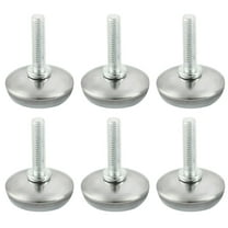 28mm Dia Plastic Base M6 x 25mm Thread Furniture Leveling Feet Pad x 6