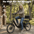 thumbnail image 5 of NOMIGO Two-Seat Electric Tricycle for Adults, Foldable 3 Wheel E-Bike for Errands with Rear Seat, Large Baskets and 48V Battery, 5 of 9