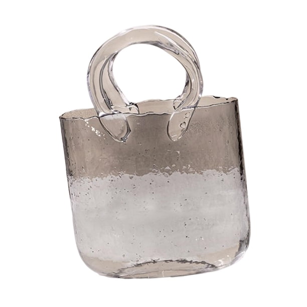 Jarrón de cristal moderno, pieza central, maceta, arreglo Floral, florero hidropónico, terrario para cocina, mesa, oficina, estantería, adornos gris perfecl Florero