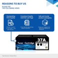 thumbnail image 6 of 37A Toner Cartridge 2 Pack [New Chip]: Compatible Toner Cartridge Replacement for 37A CF237A Black Toner Cartridge 37X Works with Laser Enterprise M607, M608, M609, M631, M632, M633 Series Printer, 6 of 7