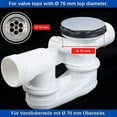 thumbnail image 4 of Bouchon de Bain, 70 mm, avec Double Joint, Hauteur Réglable, Universel, 4 of 5
