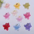 thumbnail image 4 of KAIYANG Apliques florales bordados para prendas de vestir, suministros de costura para bricolaje (amarillo) Violeta claro, 4 of 5