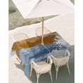 thumbnail image 3 of 60x102 Inch Outdoor Tablecloth with Umbrella Hole Zipper Rectangle Blue Brown Abstract Rectangular Tablecloths Outside Waterproof Vintage Gradient Graffiti Oil Painiting Patio Table Cover for Picnic, 3 of 8