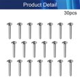 thumbnail image 4 of HUGFEGWE 30 Pcs M4x30mm Vis de Machine Phillips Tête Croisée Vis Pleine Filetage Acier Inoxydable 304 Vis Rondes pour Fixation Composant, Industriel et Construction, 4 of 6
