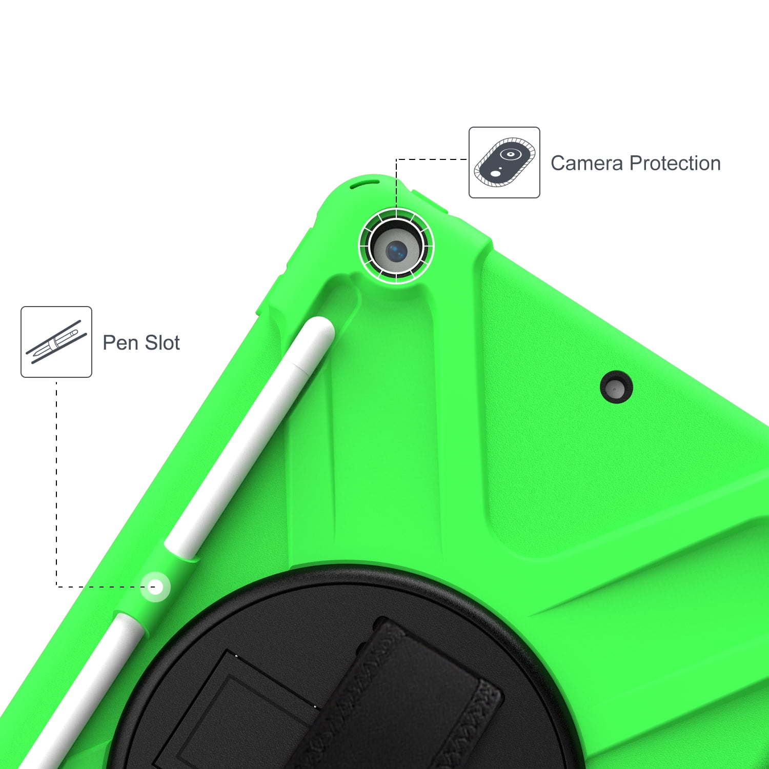 KIQ iPad 8th 7th Generation Case 10.2 inch 2019/2020, Shockproof Rugged Military Grade Case for Apple iPad 10.2 7th/8th Gen [Green]