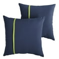 thumbnail image 2 of Humble and Haute Humble + Haute Sunbrella Canvas Navy and Canvas Macaw Small Flange Indoor/ Outdoor Square Pillow, Set of 2 18 in h x 18 in w, 2 of 5