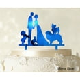 thumbnail image 1 of "Couple Wedding Cake Topper With Pets Silhouette Wedding Topper Cake Decorations Color Option Available 6""-7"" Inches Wide", 1 of 1