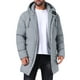 thumbnail image 1 of Chaqueta acolchada con capucha INSPIRE CHIC para hombre, abrigo de invierno de longitud media, cálido, con cremallera, acolchado, color gris, 1 of 6