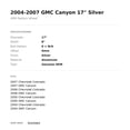 thumbnail image 2 of 2004-2007 GMC Canyon 17" Silver OEM Factory Wheel Rim 9593983, 2 of 2