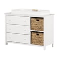 thumbnail image 2 of South Shore Cotton Candy Changing Table with Removable Rim, Drawers, and Open Storage, in Pure White, 2 of 17