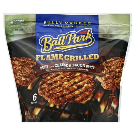 Ball Park Flame Grilled Beef with Cheese & Bacon Patty, 6 count, 16.2 oz