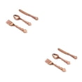 thumbnail image 4 of Bewildely Vajilla de 3 piezas, modelo de casa, cuchara de cocina en miniatura, cubiertos de imitación educativos, accesorios para niños, oro Oro rosa 2Conjunto, 4 of 6