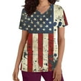 thumbnail image 5 of Gamivast Scrubs for Women American Flag Print V-Neck Short Sleeve Nursing Scrubs Breathable Quick-Dry Usa Scrub Shirts Trendy Fit Healthcare Uniform, 5 of 5