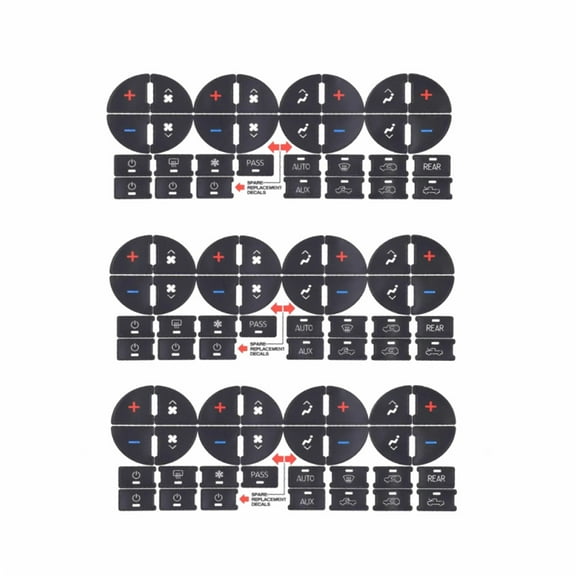 3pcs Dashboard Button Sticker Automotive Center Dash Button Label Sticker GM SUV Trucks