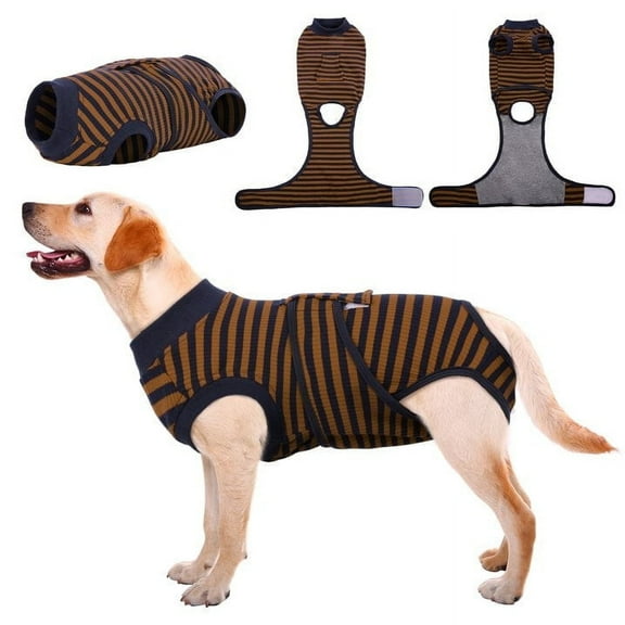 Kuoser Dog Surgical Recovery Suit Dogs Cat Onesie after Surgery,Brown,XL