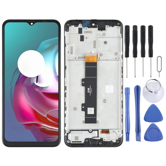 Cellphone Repair Parts TFT LCD Screen for Motorola Moto G30 XT2129-1 XT2129-2 Digitizer Full Assembly with Frame (Black)