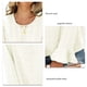 thumbnail image 4 of Blusa de trabajo acampanada con lunares y mangas largas en color marfil para mujer, con cuello redondo, estampado de jacquard, talla L, 4 of 5