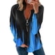 thumbnail image 1 of Camiseta de manga larga con cuello en V para mujer a la moda, blusa suelta con estampado de verano Fridja hj4096, 1 of 5