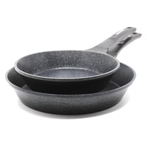 2 PC Marble Coated Nonstick Cast Aluminum Fry Pan Set. (10"/12")