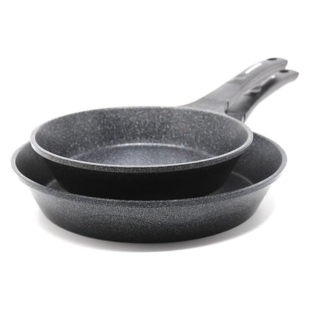 2 PC Marble Coated Nonstick Cast Aluminum Fry Pan Set. (10"/12")