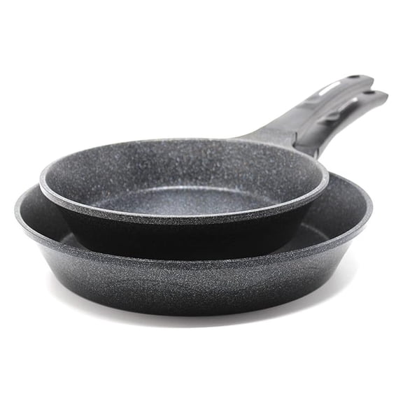 2 PC Marble Coated Nonstick Cast Aluminum Fry Pan Set. (10"/12")