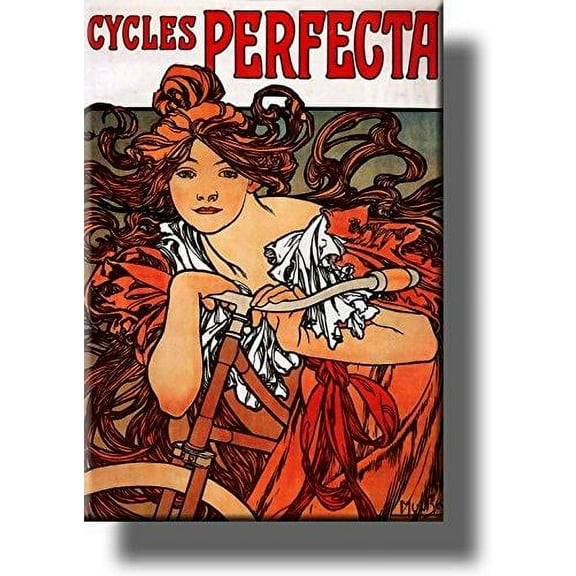 Woman on Bicycle Vintage Picture on Stretched Canvas, Wall Art Décor, Ready to Hang!.
