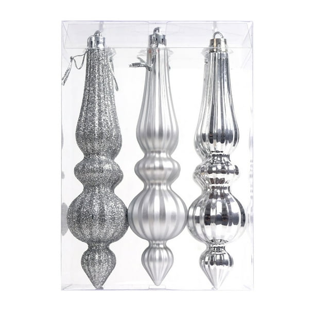 6 adornos navideños con forma de carámbano que caen, decoración colgante para árbol de Navidad para interiores y exteriores.