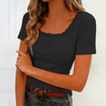 thumbnail image 2 of QGJZVUNL Womens Summer Tank Tops with Built In Bras Casual Short Sleeve Ribbed Knit Shirts Size L, 2 of 7