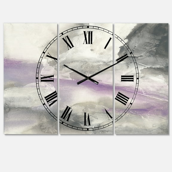 Designart 'Watercolor Minimal Purple Tones I' Farmhouse Wall Clock
