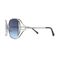 thumbnail image 3 of Womens Metal Rim Rectangle Oversize Butterfly Designer Sunglasses Silver Navy, 3 of 4