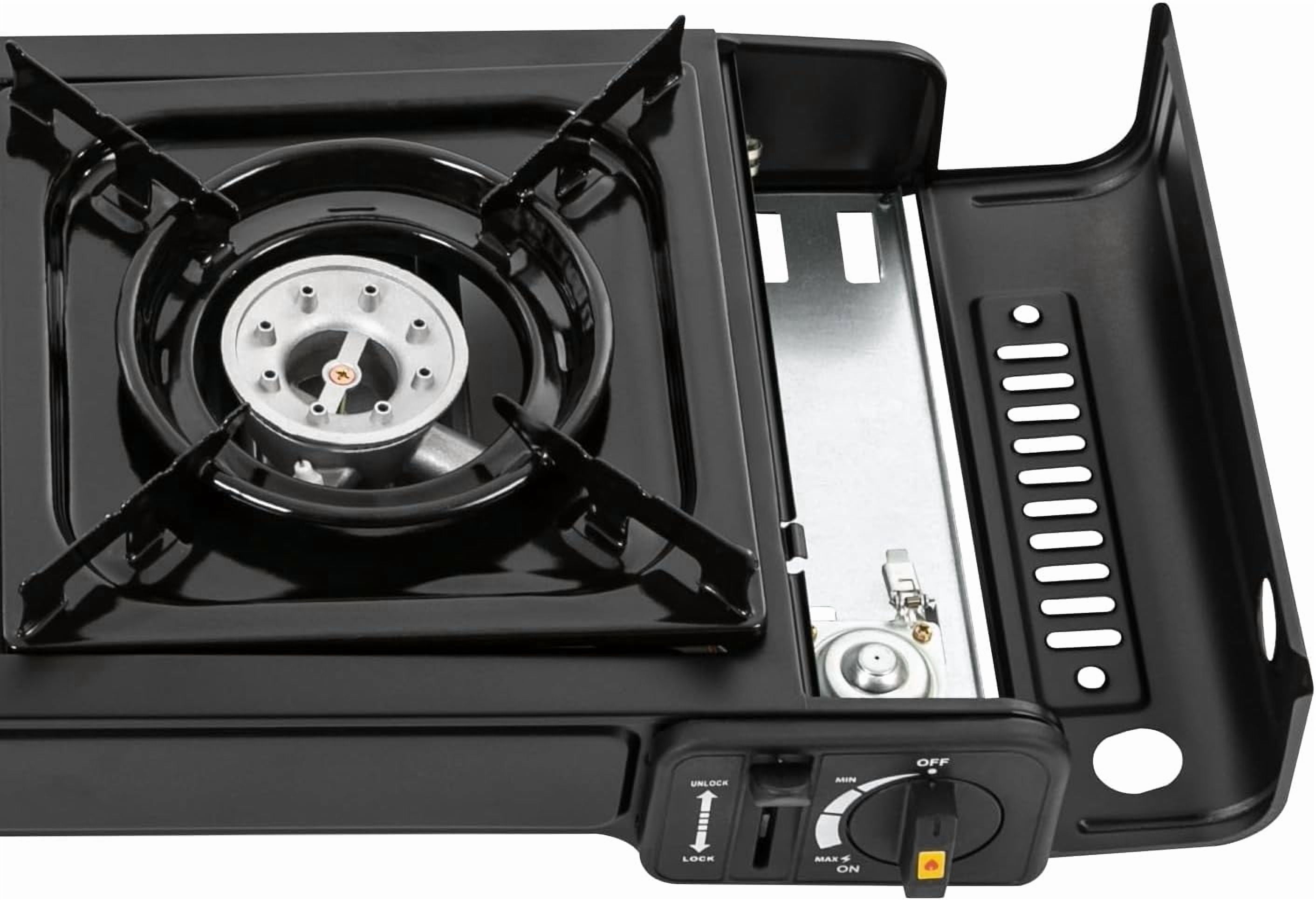 2 Burners Camping Stove, 2500W, Camping Stove with Baking Tray&Portable Case for Hiking, BBQ, Picnic