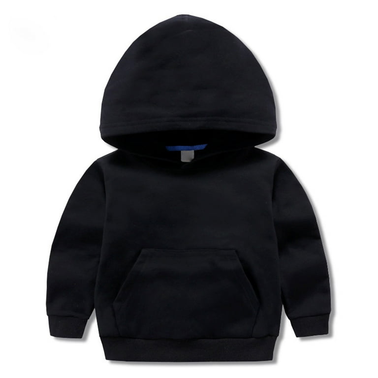 Cethrio Kids Hooded Hoodie Unisex Pullover with Pockets Black Size 6 7 Years Walmart