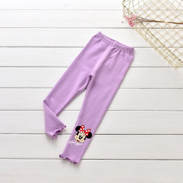 2022 Fungus Edge Leggings bebé versión coreana de Mickey Mouse Minnie algodón primavera y otoño pantalones niños niñas 110cm zhangyuxiang CONDUJO