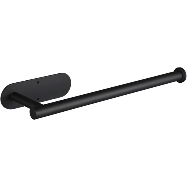 Portarrollos de cocina negro, sin taladrar, portarrollos de cocina, autoadhesivo, para almacenamiento y organización, portarrollos de cocina de pared