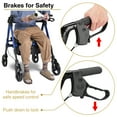 thumbnail image 3 of Yescom Rollator Walker with Seat, Elderly Assistance Products, Upright Bariatric Walker for Seniors, Blue, 3 of 9