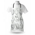thumbnail image 3 of Doodle Apron Planets of Solar System Sun Mercury Earth Moon Mars Neptune Saturn Jupiter Science, Unisex Kitchen Bib Apron with Adjustable Neck for Cooking Baking Gardening, Black White, by Ambesonne, 3 of 3