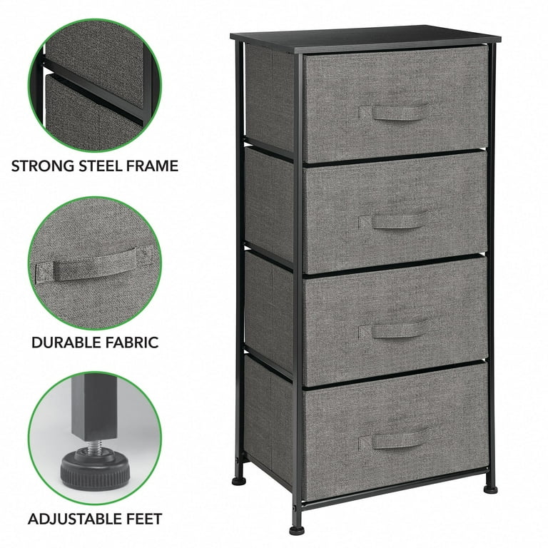 Mdesign Tall Drawer Organizer Storage Tower With 5 Fabric Drawers