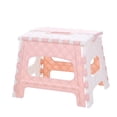thumbnail image 2 of home decor Plastic Multi Purpose Folding Step Stool Home Train Outdoor Storage Foldable Pink One Size, 2 of 3