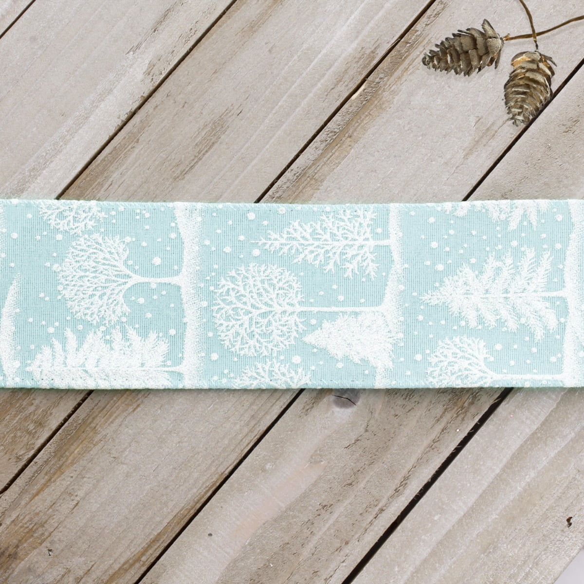 Ribbon Traditions Light Blue Snowy Winterscape Wired Ribbon 2 1/2" by 25 Yards