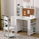thumbnail image 4 of Escritorio y Silla para Niños, Mesa de Estudio de Madera con Estante de Almacenamiento y Panel de Corcho, Escritorio para Aprendizaje Infantil, 4 of 6
