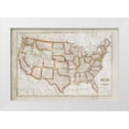 thumbnail image 1 of Murdock, Ramona 18x13 White Modern Wood Framed Museum Art Print Titled - Map of USA, 1 of 4