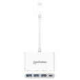 thumbnail image 3 of Hub USB-C Manhattan 168434 3 Puertos Carga 100W, 3 of 6