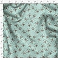 thumbnail image 4 of Soimoi Green Moss Georgette Fabric Floral Scissor & Dots Printed Fabric 1 Yard 44 Inch Wide, 4 of 5