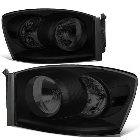 - For 2006 to 2009 Dodge Ram Truck 1500 2500 3500 Pair Black Housing Amber Corner Front Driving Headlight Lamps 07 08 ( Tinted / Clear )